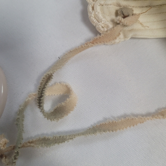 Vintage Handmade Dress Infant Doll Corduroy With Bonnet - Picture 6 of 12